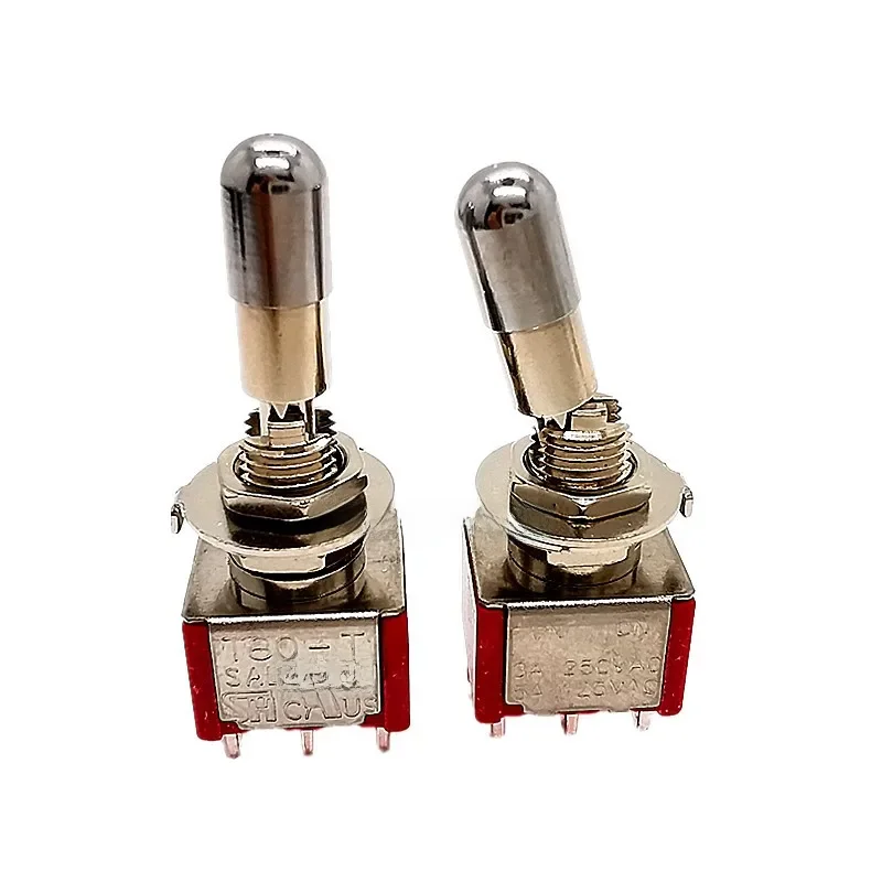 SH T80-T – levier de verrouillage Anti-mishandling à dessus rond, 6.35mm, montage sur panneau, Mini interrupteur à bascule, 3 broches, 6 broches, 2/3 Positions ON OFF ON, 1 pièce