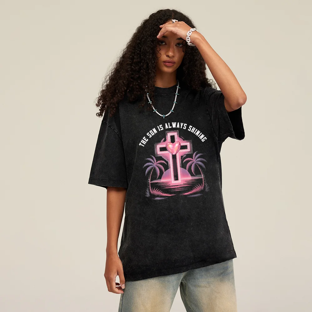 

ОдеждаVintage Y2k Vibes Washed Distressed с принтом из чистого хлопка с коротким рукавом, дышащая, удобная, мужская, женская, с коротким рукавом