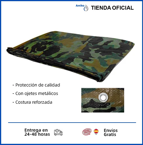 Camouflage awning AMIKO camouflage 5X8M 110 GRS. Protection awning for sheds, shelters, hunting.