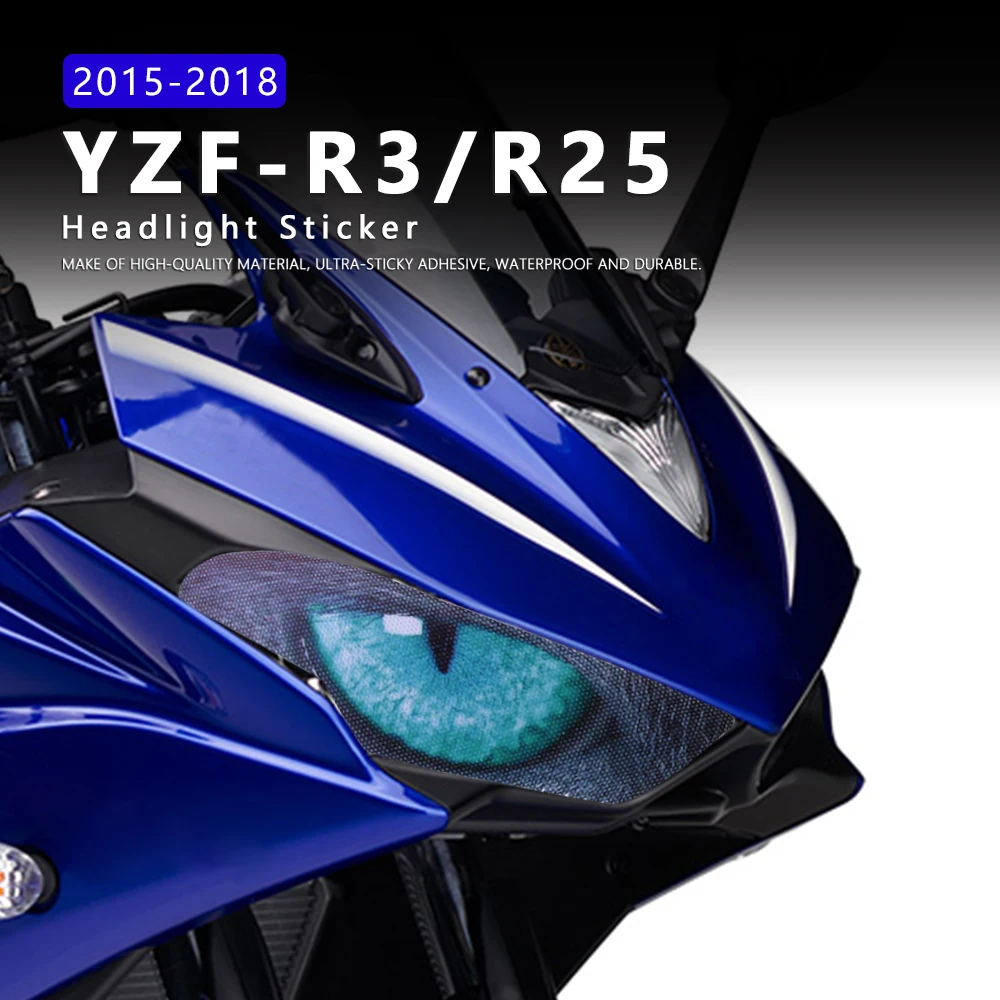 ملصق مصباح أمامي مقاوم للماء للدراجات النارية ، شارات من كلوريد البولي فينيل ، Yamaha YZF R3 R25 YZFR3 YZFR25 ، إكسسوارات