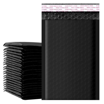 폴리 버블 메일러 패딩 배송 봉투 가방, 블랙 4x8, #000, 500 개