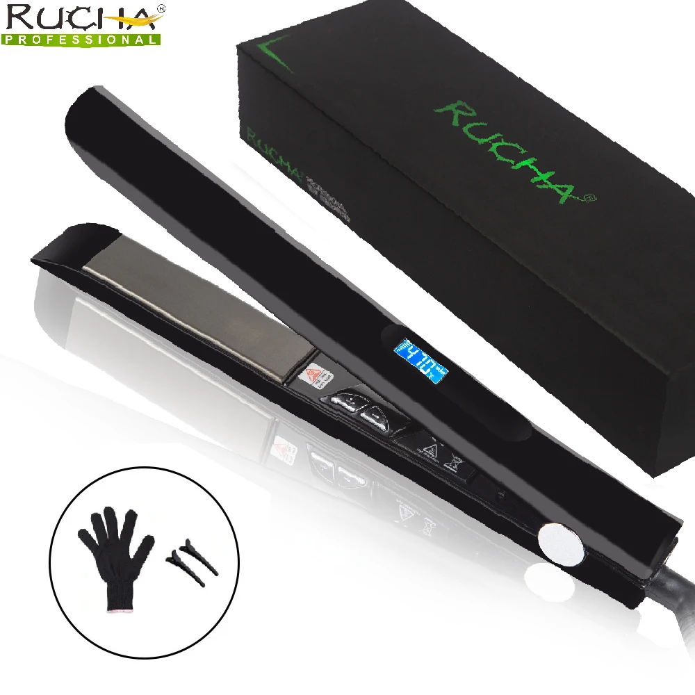 480°F High Temp Hair Straightener and Curler Titanium Flat Iron Straightening Iron Salon Professional Dual Voltage Hair Plank