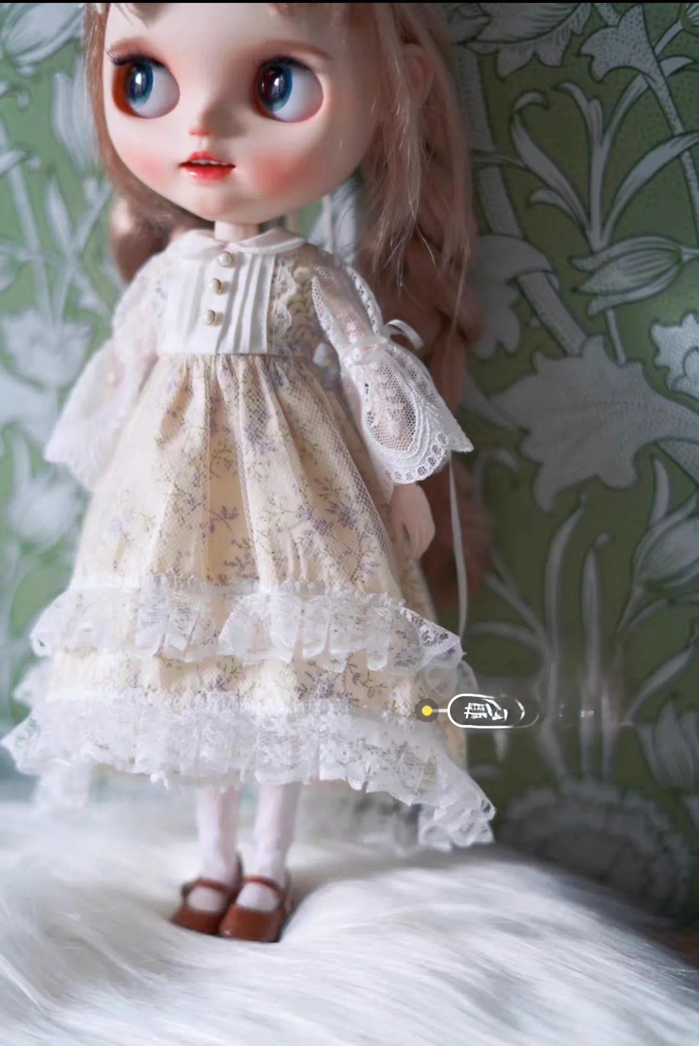 Original Blythe Wisteria Retro Dress Elegant Hollow lace 1/6 30cm (Fit for azone,Pullip,Ob22/24/26, Licca)