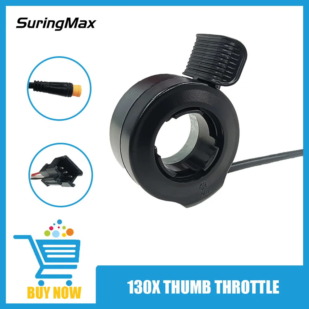 Wuxing 130X Thumb Throttle Electric Bicycle Ebike 3 Pin Waterproof Regular Connector For 36V 48V 72V E Bike Scooter