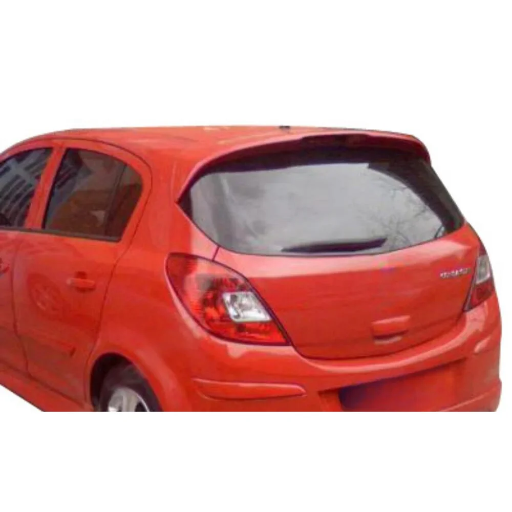 For Opel Corsa D  Glass Top Spoiler Fiber Material Rear Roof Spoiler Wing Trunk Lip Car Styling Competible Tuning Parts