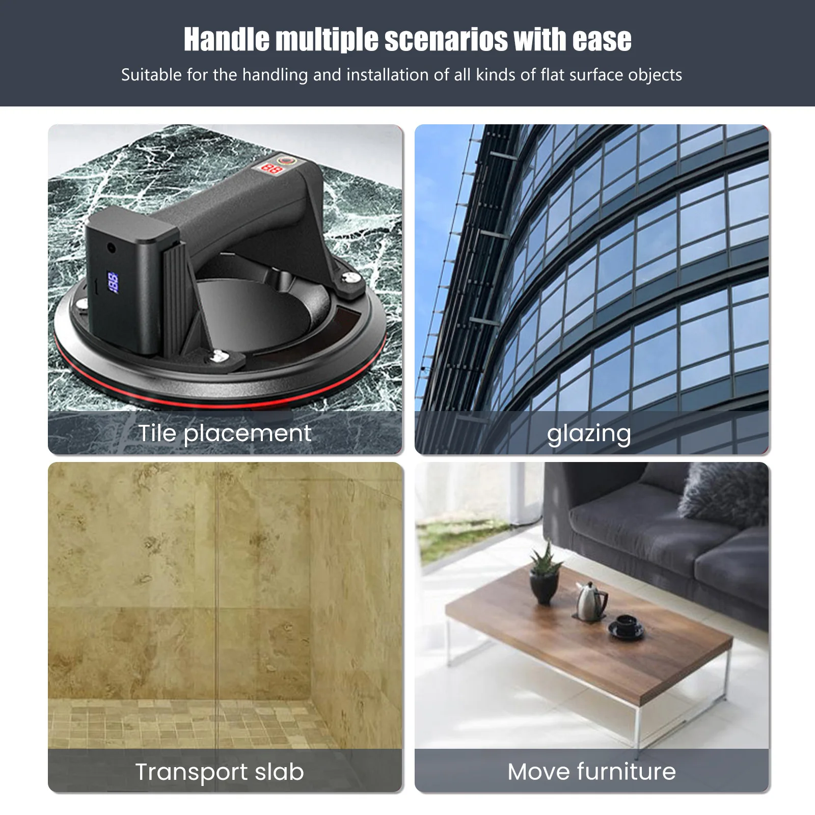 200 كجم الحمولة 8 بوصة الكهربائية كوب شفاط المكنسة الكهربائية رافع الثقيلة باليد رافع للزجاج لتحريك بلاط الجرانيت الكبير