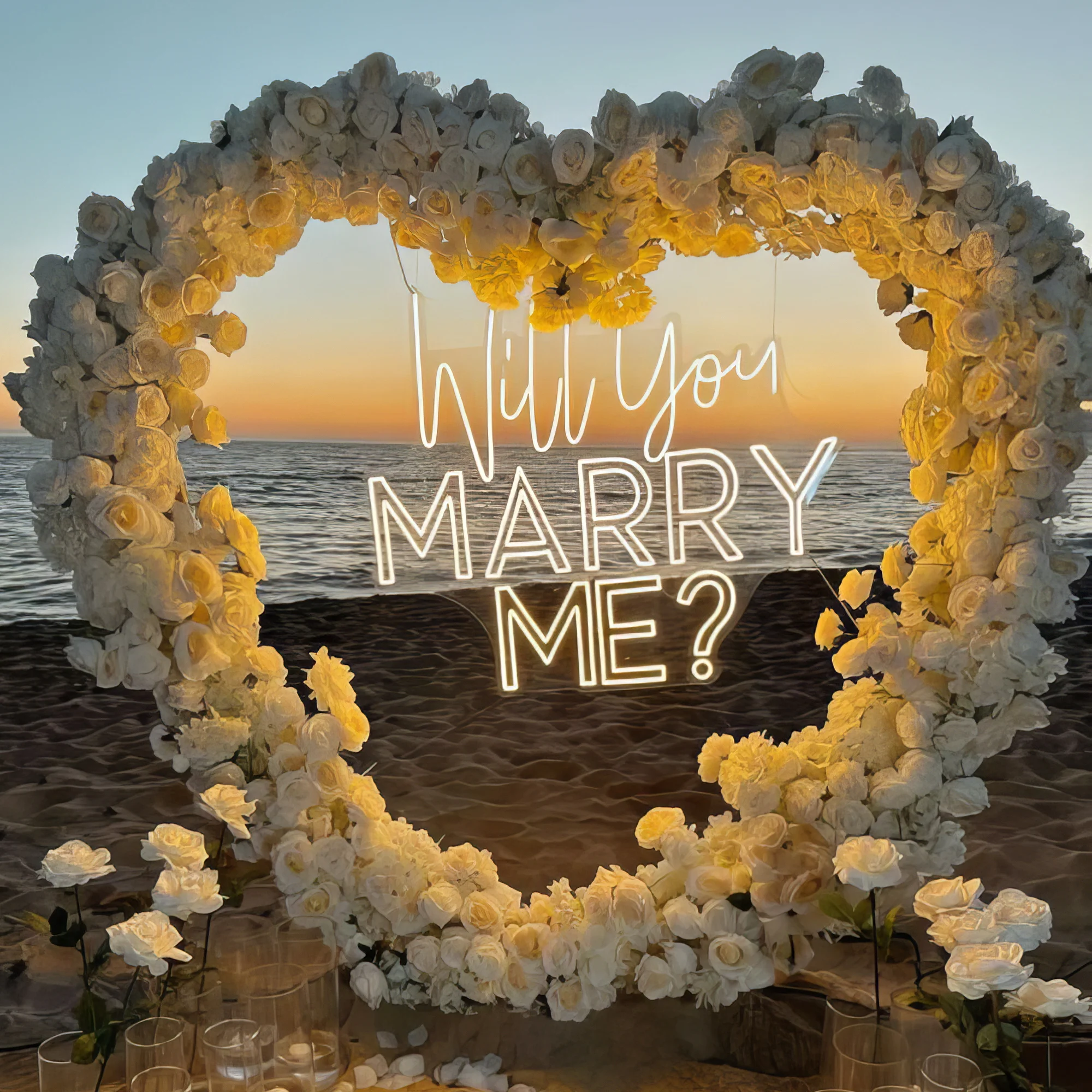 

Will You Marry Me Neon Signs LED Wedding Mariage Decor Signboard Party Room Wall Decor Wedding with 12V Power Adapter Neon Sign