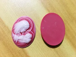 5pcs 30mmx40mm Oval Flatback Resin Mother and Baby Beauty Head Cameo Cabochon Charm Finding,Fit Base Setting Tray Bezel