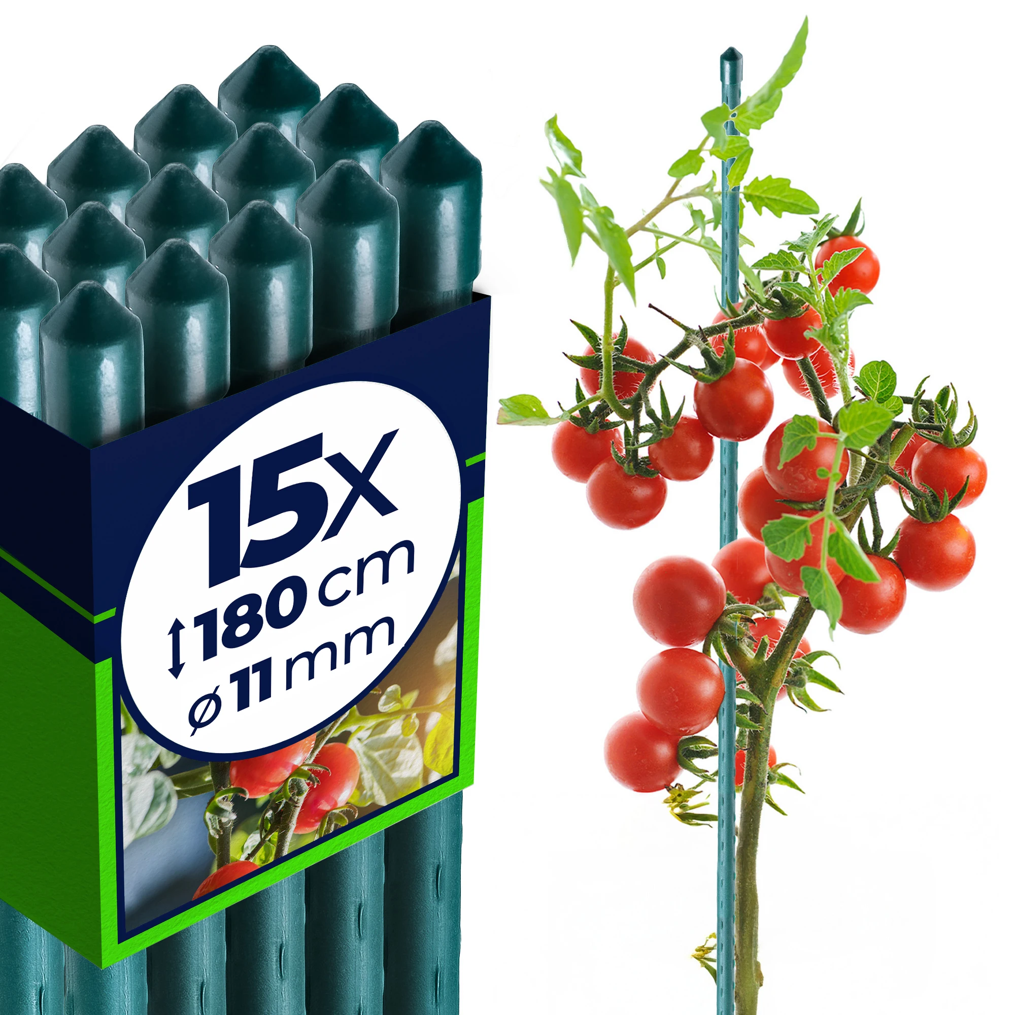 Kadax Plantstok 180Cm Met Paal Gecoat Tomatenbrandstofstaal 15 Stuks
