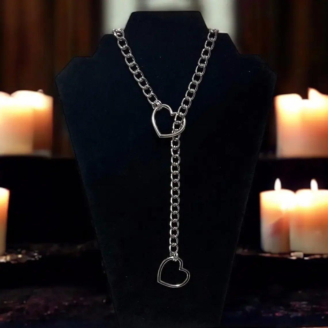 Retro Punk Kette Liebe Anhänger Halskette Y2k Trendy Hip-Hop Persönlichkeit Einfache Pfirsich Herz