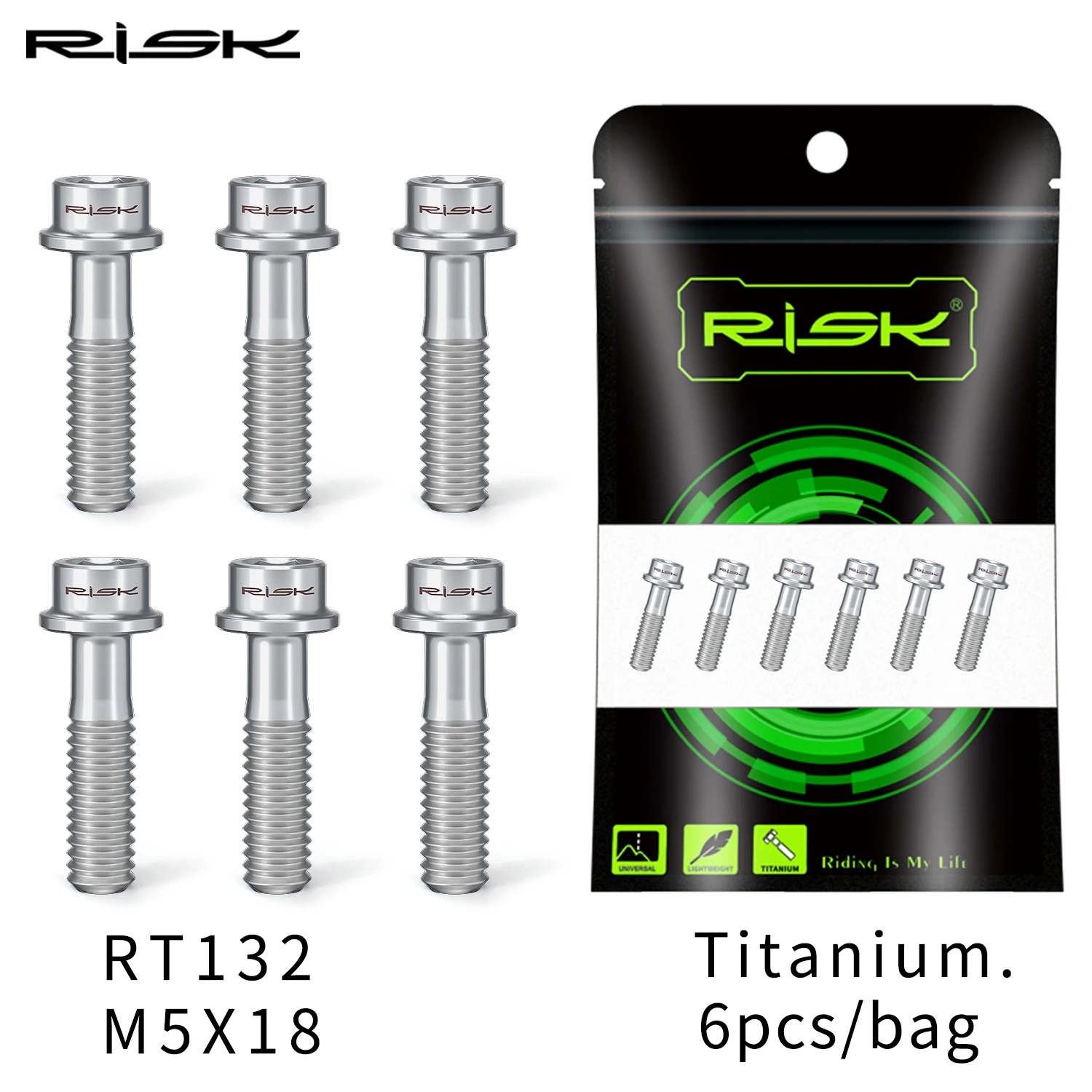 Risiko Titan Spindel schrauben 6 Stück m5x16mm m5x18mm Titan legierung Fahrrads chaft Schrauben bunte Fahrrads chaft MTB Bolzen Fahrrad zubehör – Detail 15