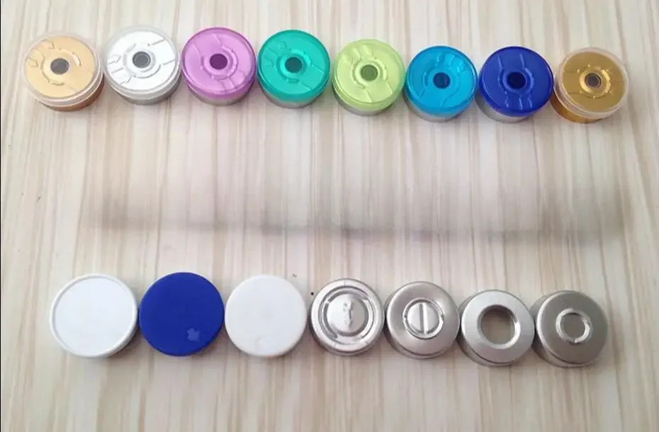 200 szt. 20mm aluminiowo-plastikowa czapka szklane etui fiolka zakrętka do butelki uszczelnione zakrętki odrywają opcje kolorów — zdjęcie 2