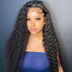 Curly Human Hair Wigs 100% For Women 13x4 Transparent Water Wave Lace Front Wig Brazilian Deep Wave Frontal Wig 13x6 Lace