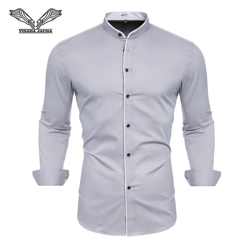 Brand 2019 Casual Shirt Men Long Sleeve Slim Fit Men's Casual Button-Down Shirt Formal Dress Shirts Men Clothes Camisa White