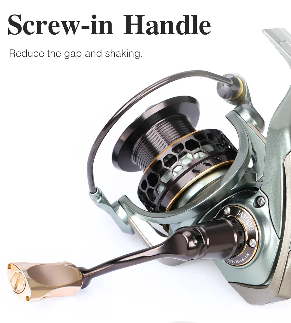 TSURINOYA 2 Spool Spinning Angeln Reel JAGUAR 1000 2000 3000 185G 6KG Max Carbon Drag Karpfen Salzwasser Reel bass Hecht Rad – Detail 13