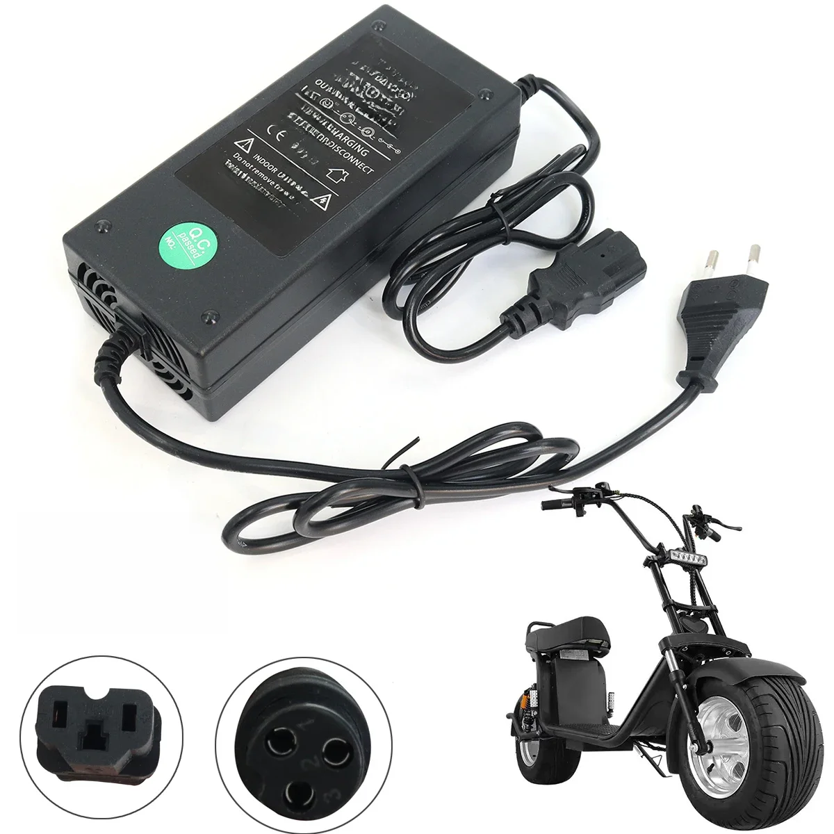 Bateria de lítio carregador de carro elétrico 48v 60v carro elétrico íon de lítio 48v2a scooter