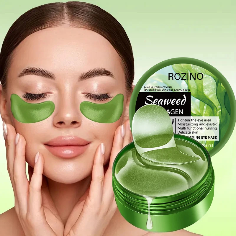 Mascarilla de Ojos de Colágeno y Algas Rozino Hecha de Gel Transparente, con la Adición de Algas Marinas y Materiales Crudos de Colágeno La mascarilla es flexible y ligera, capaz de adaptarse de forma precisa a los contornos alrededor de los ojos, y el proceso de aplicación es estable. Cada lámina está completamente saturada con líquido original, manteniendo una sensación hidratante para la piel. El embalaje individualmente sellado garantiza que sea a prueba de polvo e higiénico, lo que lo hace adecuado para usar en casa o al salir, y se puede usar en conjunto con un conjunto completo de productos para el cuidado de la piel.