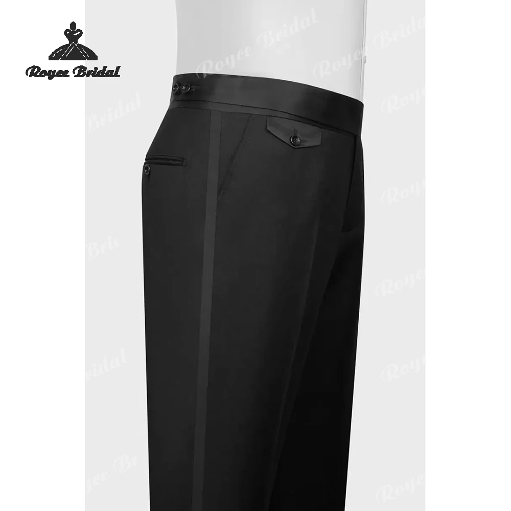 بدلة زفاف رجالية فاخرة من قماش الجاكار مكونة من ثلاث قطع 2026 بدلة سهرة للأعمال واحدة الصدر مخصصة trajes para hombre #4