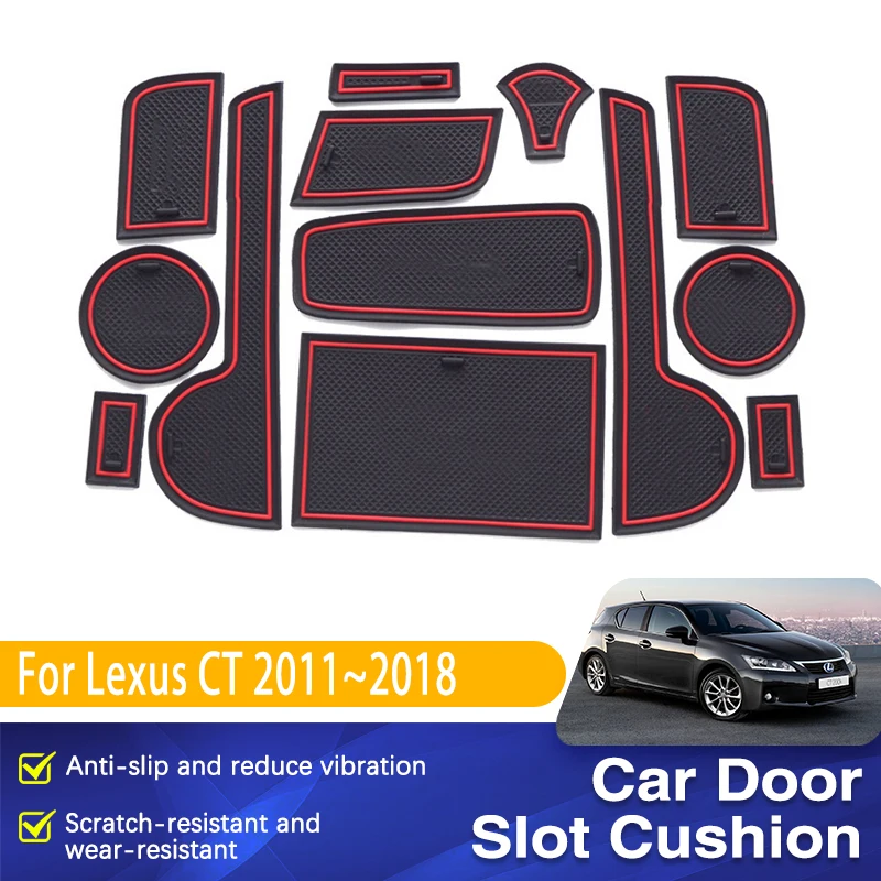 Автомобильный роскошный коврик с отверстиями для разъема для Lexus CT200h A10 Lexus CT 200h 2011 ~ 2018, автомобильный слот для ворот, подушка для чашки, резиновые прокладки, автомобильные аксессуары