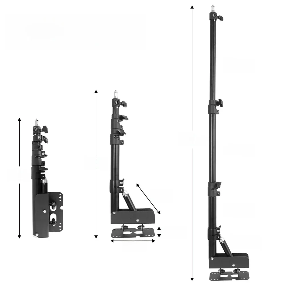Ramię do montażu ściennego SH 100cm do softboxów fotograficznych, lamp pierścieniowych i oświetlenia wideo, maksymalna długość, możliwość obrotu w poziomie i w pionie. — zdjęcie produktu 7
