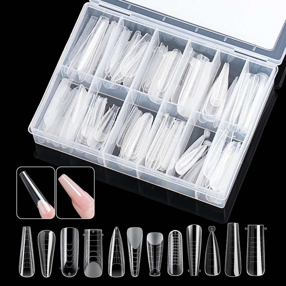 BNG 98/145Pcs Zestaw form do paznokci o podwójnej formie Pełna osłona do przedłużania paznokci Akrylowe formy do szybkiego budowania form do żelu do paznokci — zdjęcie 2