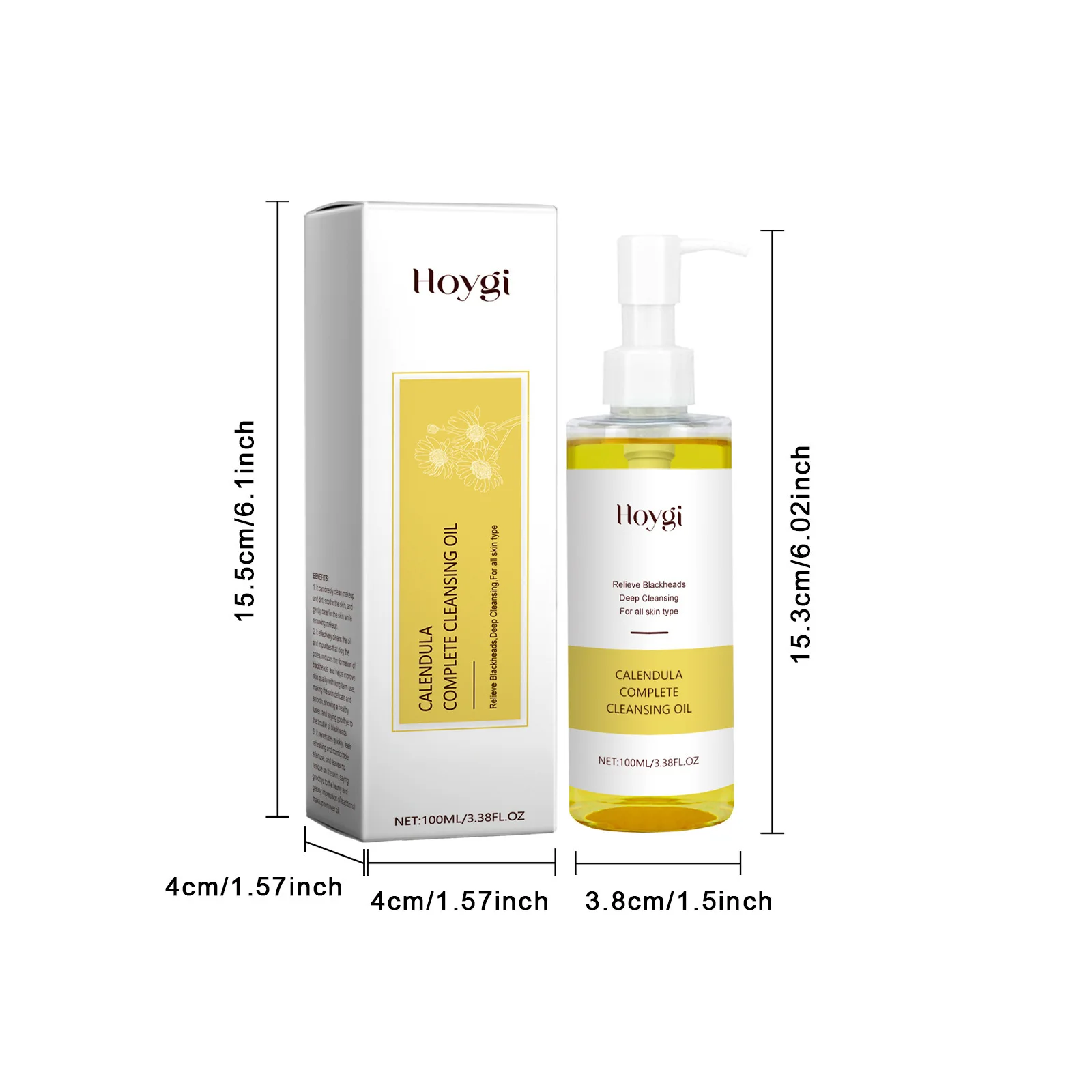 Hoygi-Huile démaquillante nettoyante pour le visage, reétiquettes, contrôle de l'huile, cils non irritants, sourcils, maquillage instantané, livres, 100ml