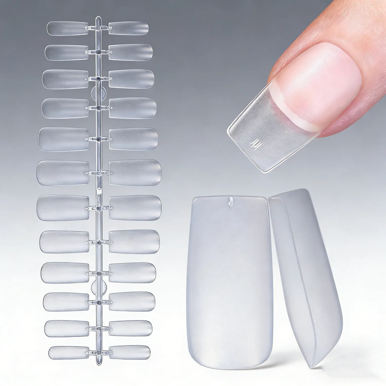 

Квадратные типсы - Квадратные типсы для ногтей, Акриловые типсы для ногтей, полное покрытие, накладные ногти, Мягкий гель x Квадратные типсы для ногтей, 500 шт. для профессионалов