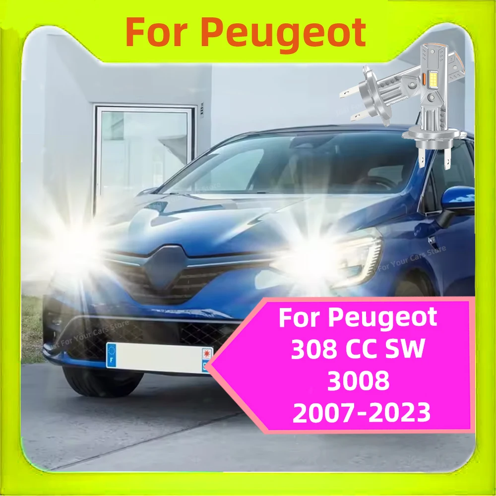 

2x H7 Led Headlights Canbus Car Bulbs 150W 6000K White CSP 3570 Chips Fog Light Diode Lamp For Peugeot 308 CC SW 3008 2007-2023