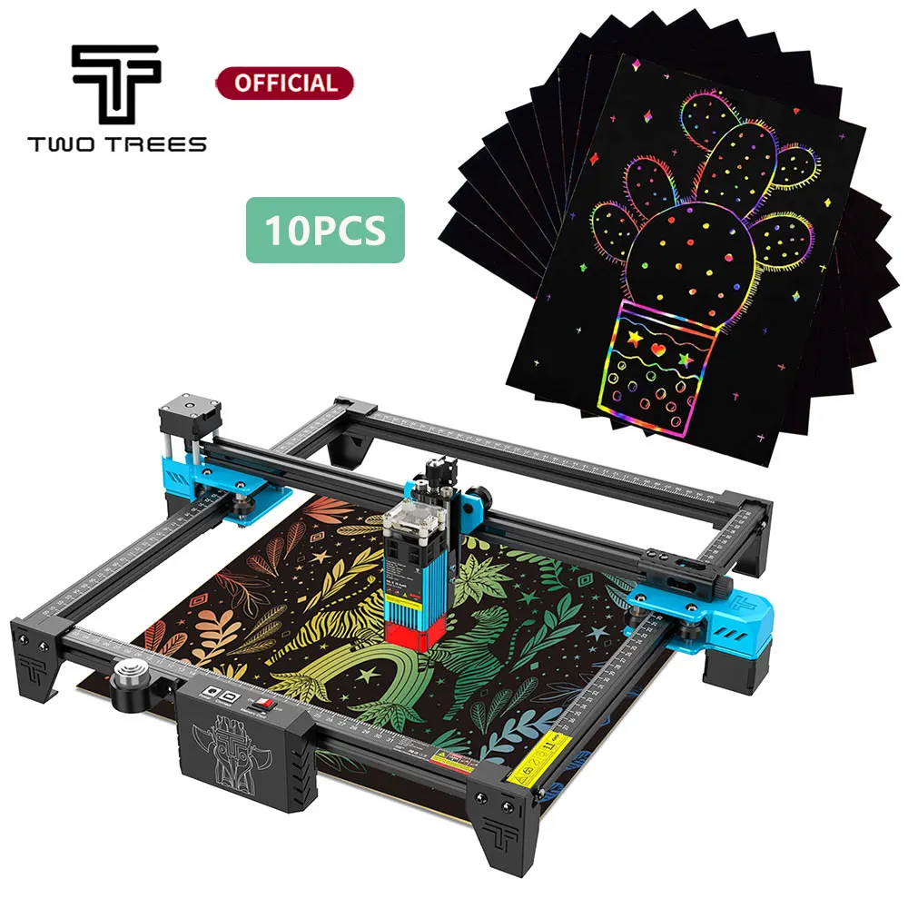 Twotrees Engraving Machine Material 10 Sheets A4 Magic Scratch Art Painting Paper For Laser Engraving Machine