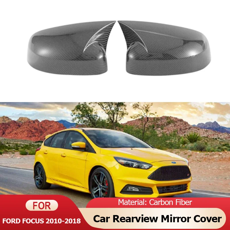 

Car Rearview Side Mirror Cover Wing Cap Exterior Door Rear View Case Trim for Ford Focus III MK3 2016 2017 2011~2018 Accessories