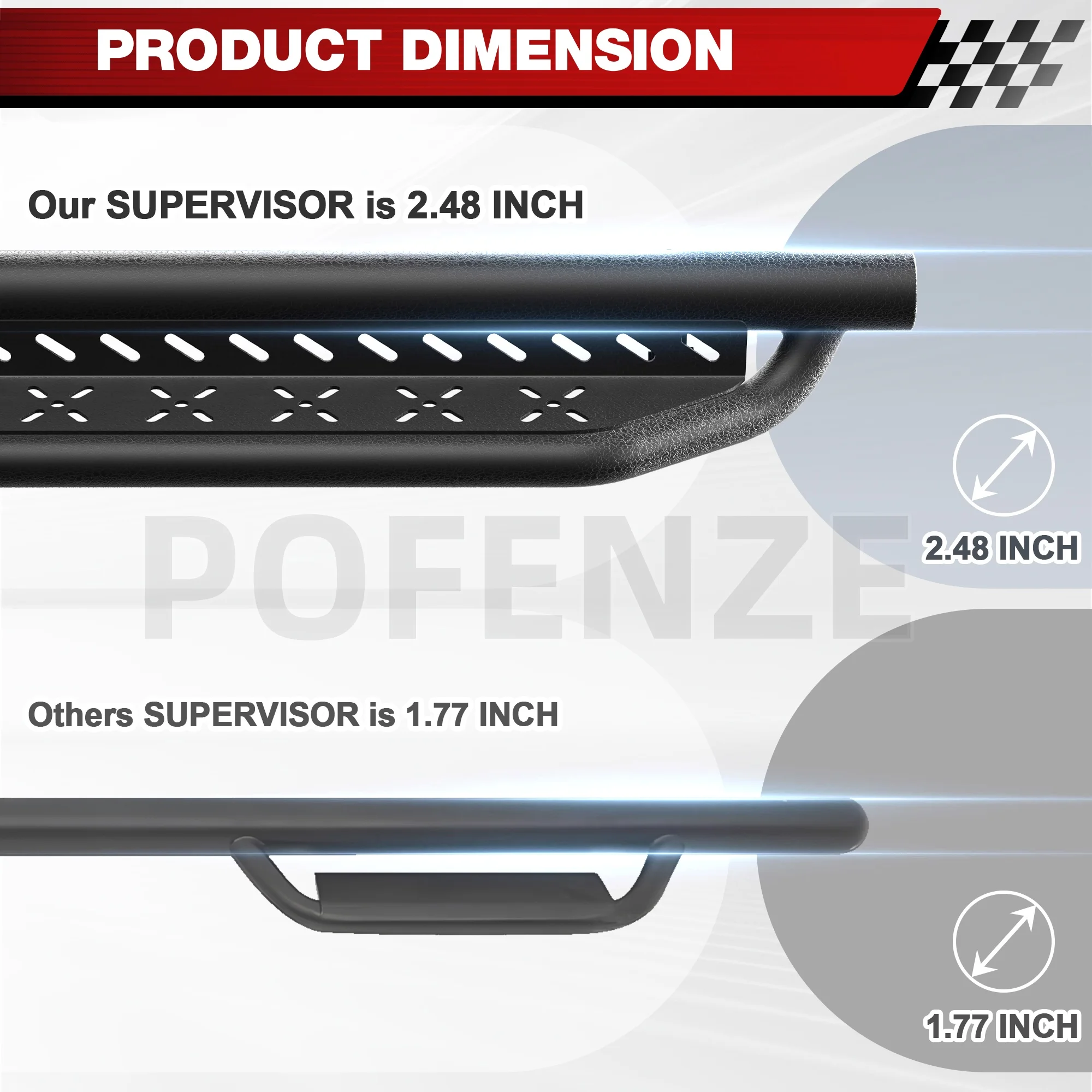 خطوة جانبية للحماية من الصدأ، لوحات تشغيل لـ 1999-2016 Ford F250 SuperCrew 4-Door - سرجين من الفولاذ الكربوني المطلي باللون الأسود