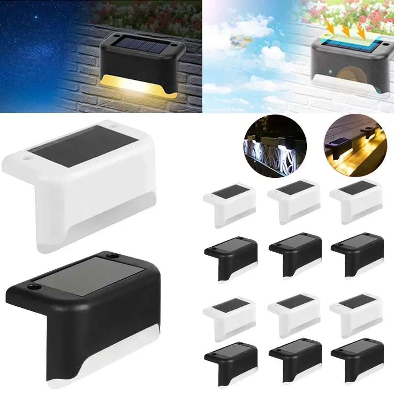 1-10 pièces lumières de pont solaires lumières de marche extérieures lumières solaires LED étanches pour balustrade escaliers étape clôture cour Patio et voie