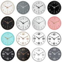 10/12 Inch Modern Pointer Wall Clock Battery Powered Silent Living Room Bedroom Office Decoration Punch-free Digital Scale Watch