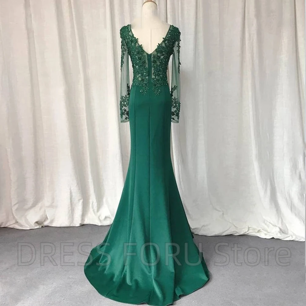 Exquisite Tulle Applique and Beaded Mother Of the Bridal Dress Mermaid Floor Length Classic V-Neck Zipper Gown Party Customized