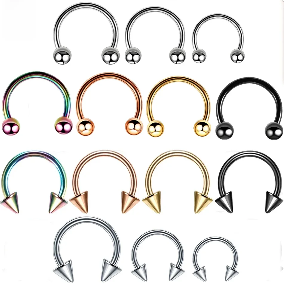 1PC Heißer Verkauf Nase Hufeisen Ring Nase Septum Ring G23 Titan Rund Piercing Ohr Knorpel Tragus Körper Schmuck piercing
