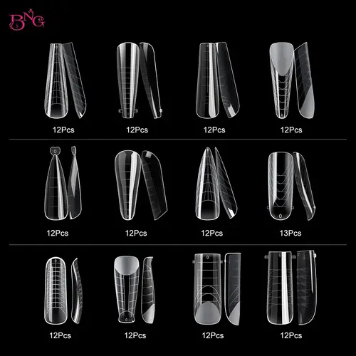BNG 98/145Pcs Dual Form Nail Mold Set Full Cover Nail Extension Tip Acrylic Top Forms Quick Building Molds for Poly Nail Gel - Image 4