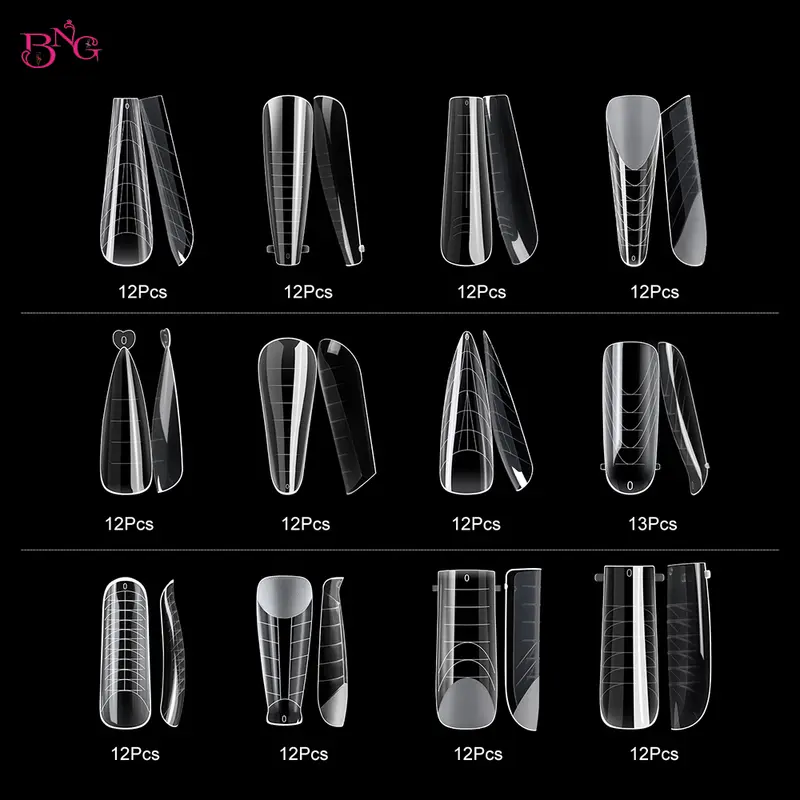 BNG 98/145Pcs Dual Form Nail Mold Set Full Cover Nail Extension Tip Acrylic Top Forms Quick Building Molds for Poly Nail Gel - Image 4