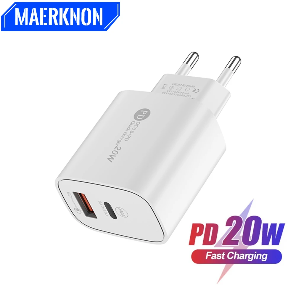 PD 20W USB Charger Fast Charging Type C Mobile Phone Wall Adapter for iPhone 15 14 13 12 Pro Max Xiaomi Samsung Quick Charge 3.0