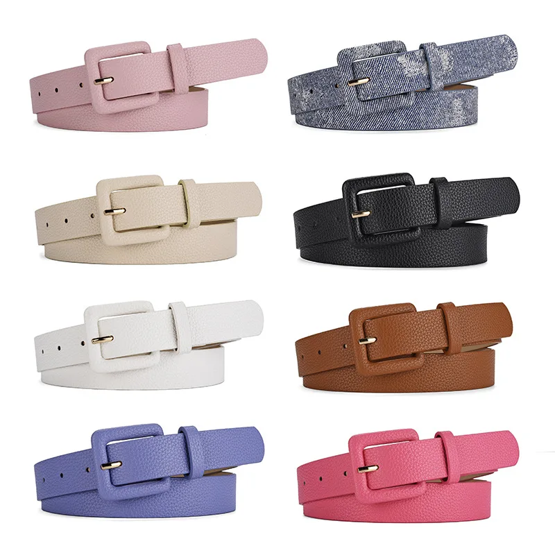 

2024 Fashion Faux Leather Belt with Metal Needle Buckle Women's Belt for Jeans Dress 107cm Decorative Belt