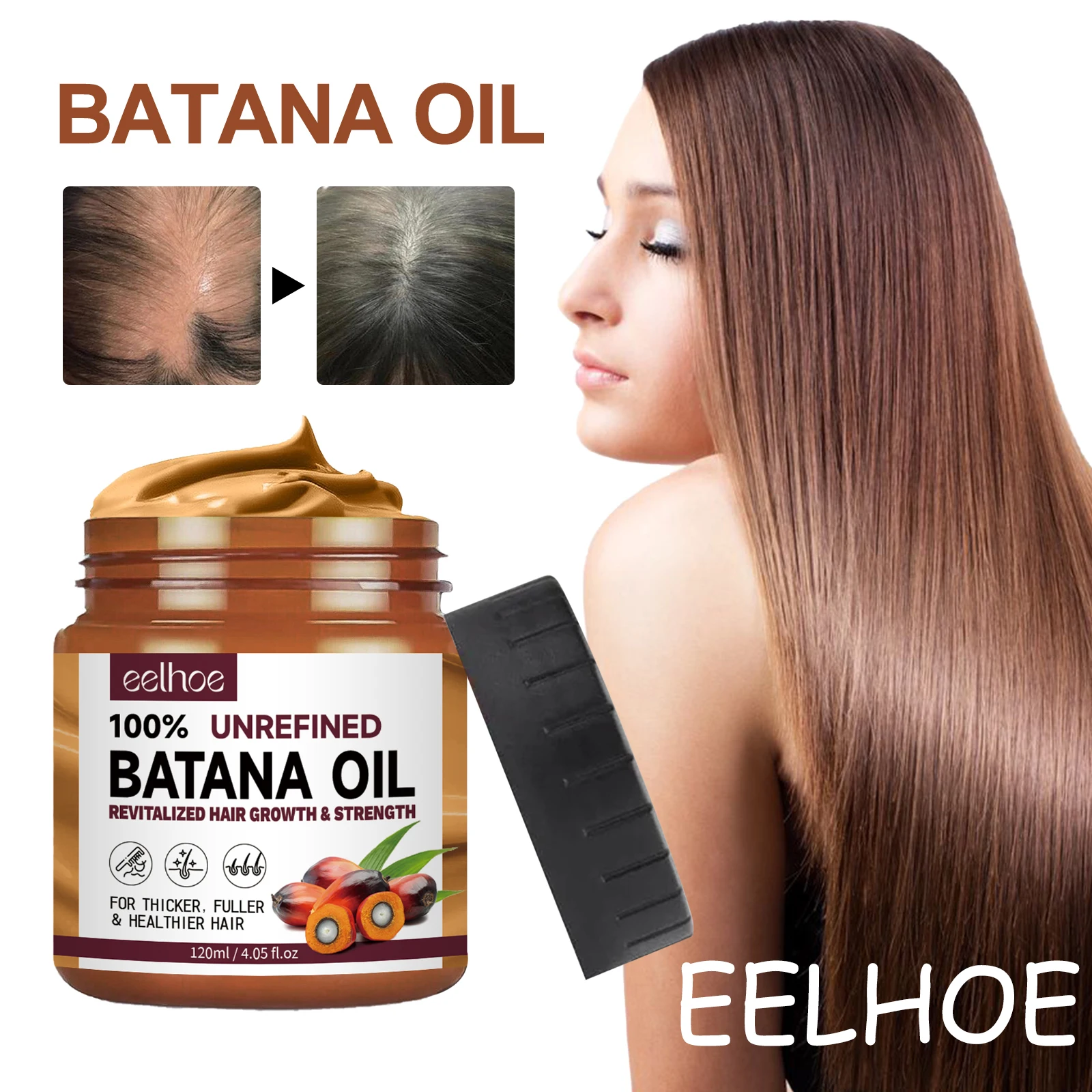 

EELHOE Batana Oil Кондиционер для волос Глубоко увлажняющий, восстанавливающий поврежденные волосы, уменьшающий секущихся кончиков, кондиционер для объема волос