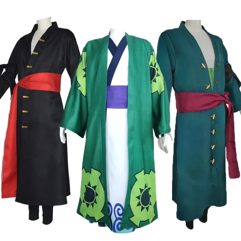 Fantasia Wano Land Roronoa Van Zoro Cosplay Kimono Anime Piraat Disfraz Kostuum Mannen Mannelijke Halloween Carnaval Party Kleding - afbeelding 2