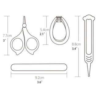 Kit Cuidados do Bebe - Manicure e Higiene Tesoura Cortador e Lixa Unha