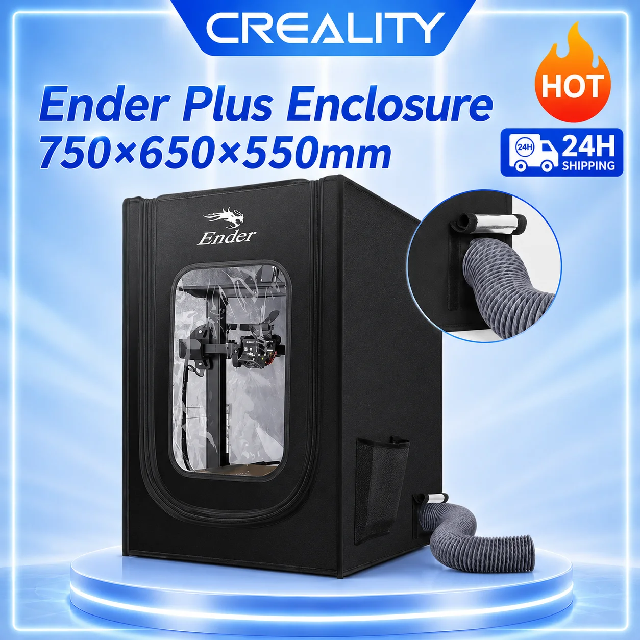 

Creality 3D Printer Enclosure With Fan Interface Fireproof and Dustproof Constant Temperature Dust Cover for Ender 3/Ender 3 S1