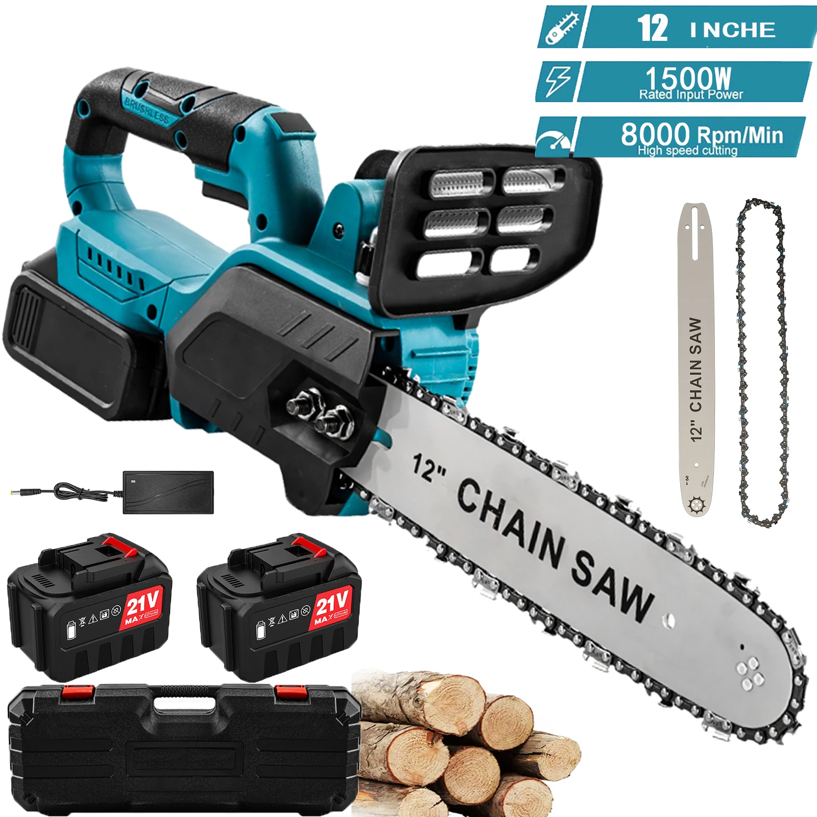 Makita – scie électrique sans balais de 12 pouces, outil de coupe Portable sans fil pour le jardin et le travail du bois, batterie 21V