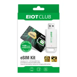 EIOTCLUB eSIM Card and eSIM Card Reader, Unlimited Download, Global Coverage in 200+ Countries, Perfect for Travel And Business