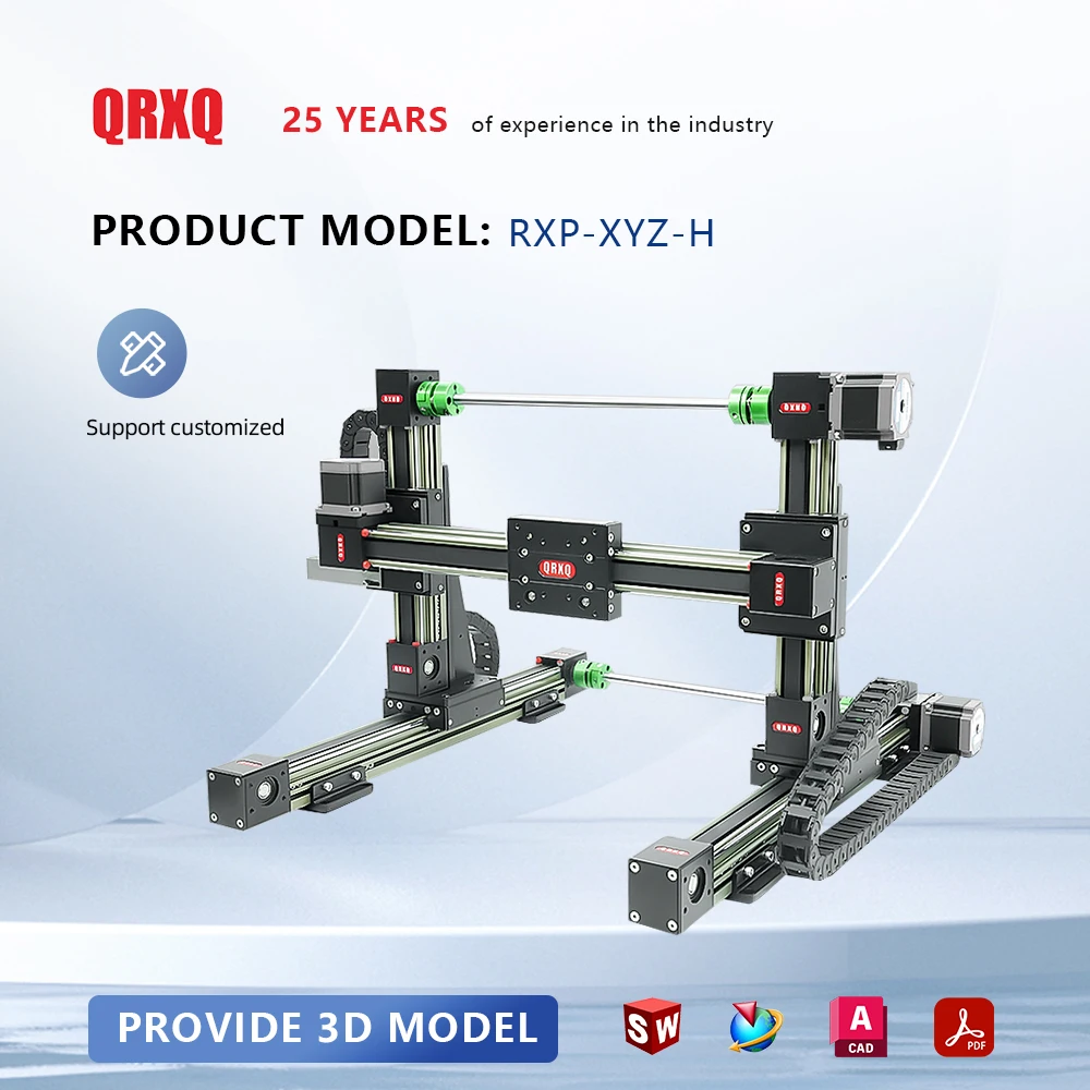 QRXQ RXPXYZ-H-45 XYZ Stage Multi-axis Positioning Table Customized Length Linear Gantry System Cartesian Robot