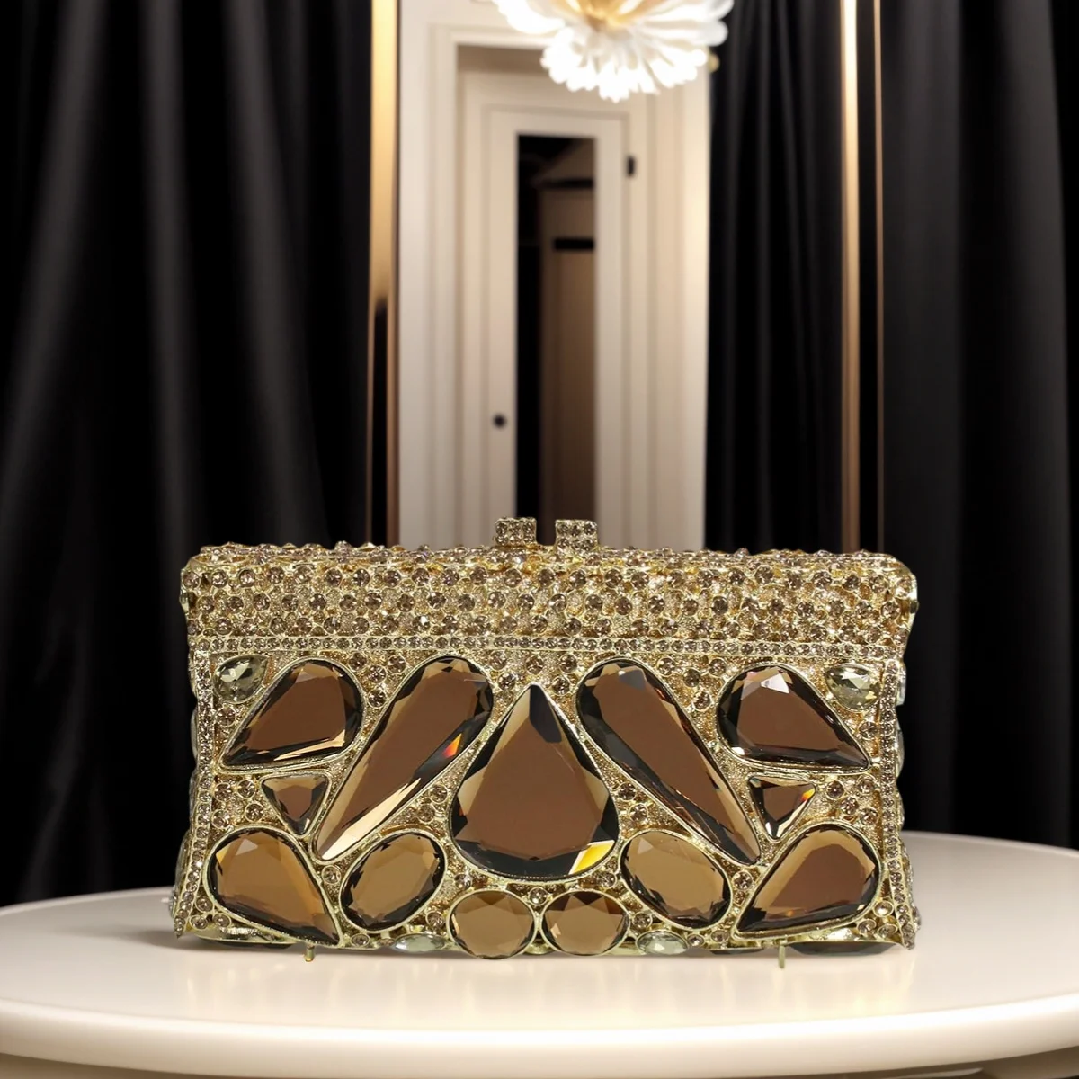 

Luxury Women Rhinestone Evening Bag Shiny Crystal Wedding Handbag Shiny Diamond Clutch Purse for Banquet Cocktail