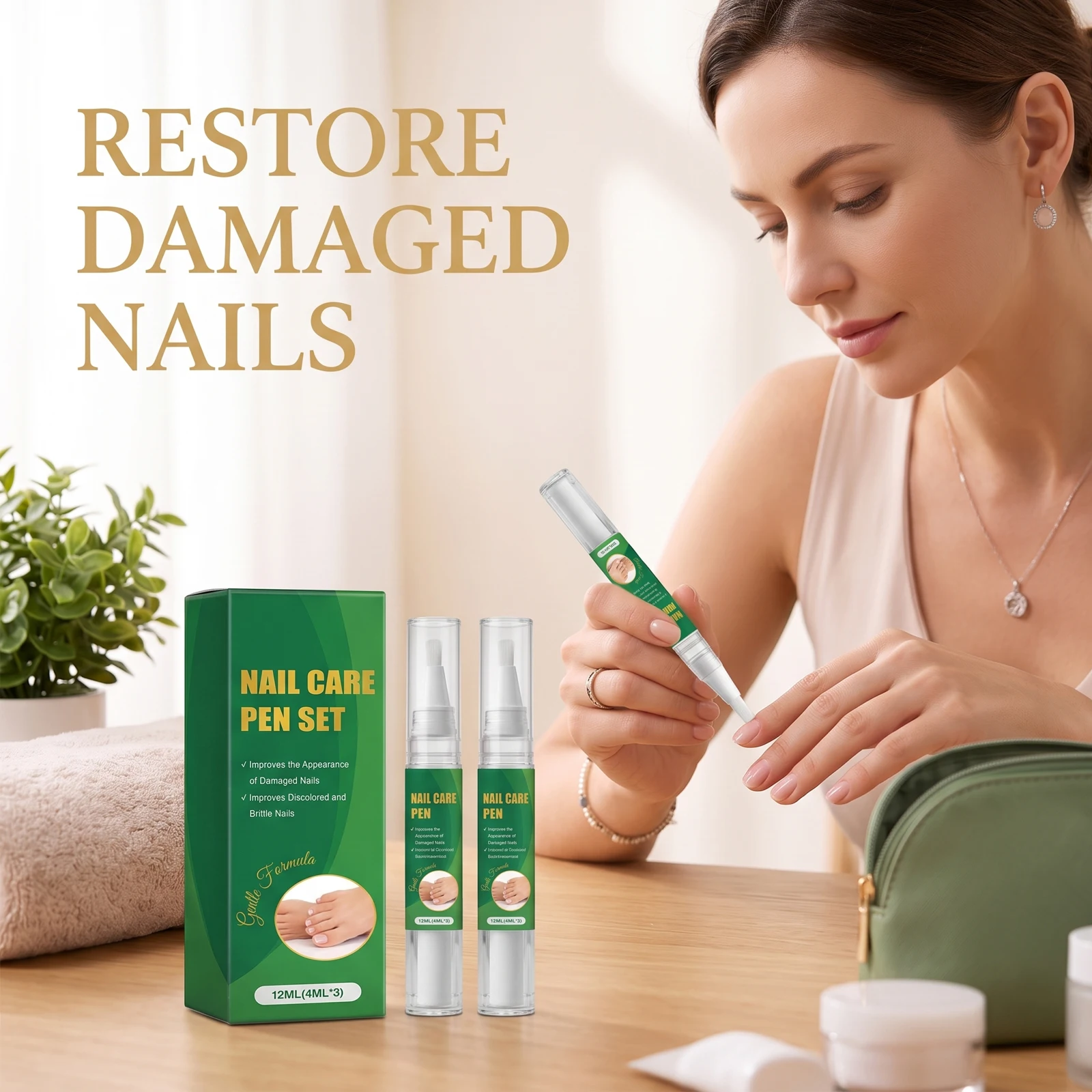 Nail Repair Pen Set Deeply Nourishing Promote Growth Reduce Breakage Damage Prevent Cracking Remove Hangnails Nail Care Pen Set