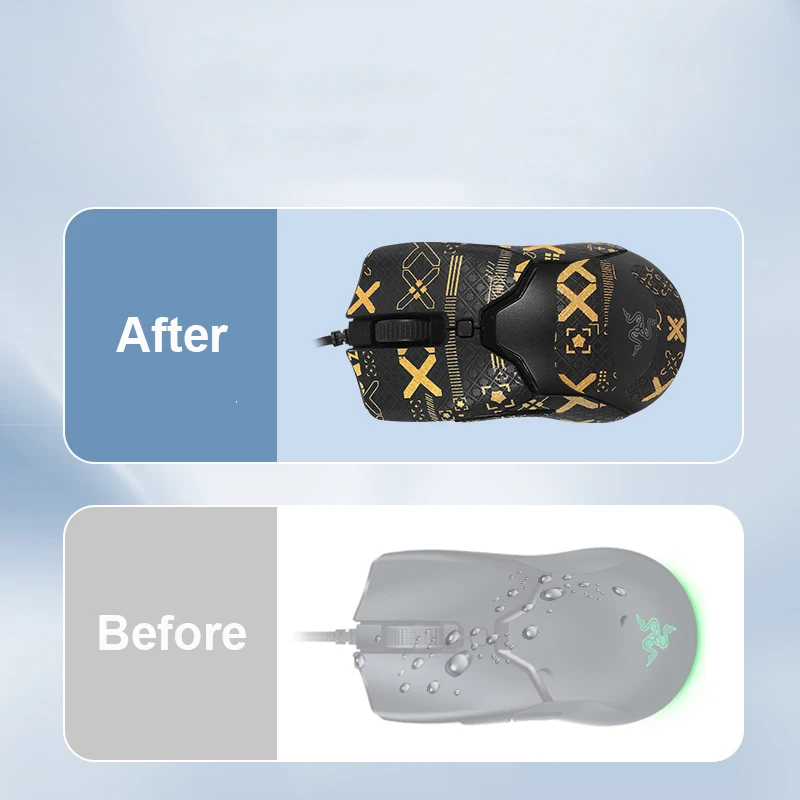 مطبوعة الجلد المدبوغ كامل/نصف غطاء الفئران ملصق مكافحة زلة ماوس ملصق ل رازر فايبر ماوس ألعاب صغيرة