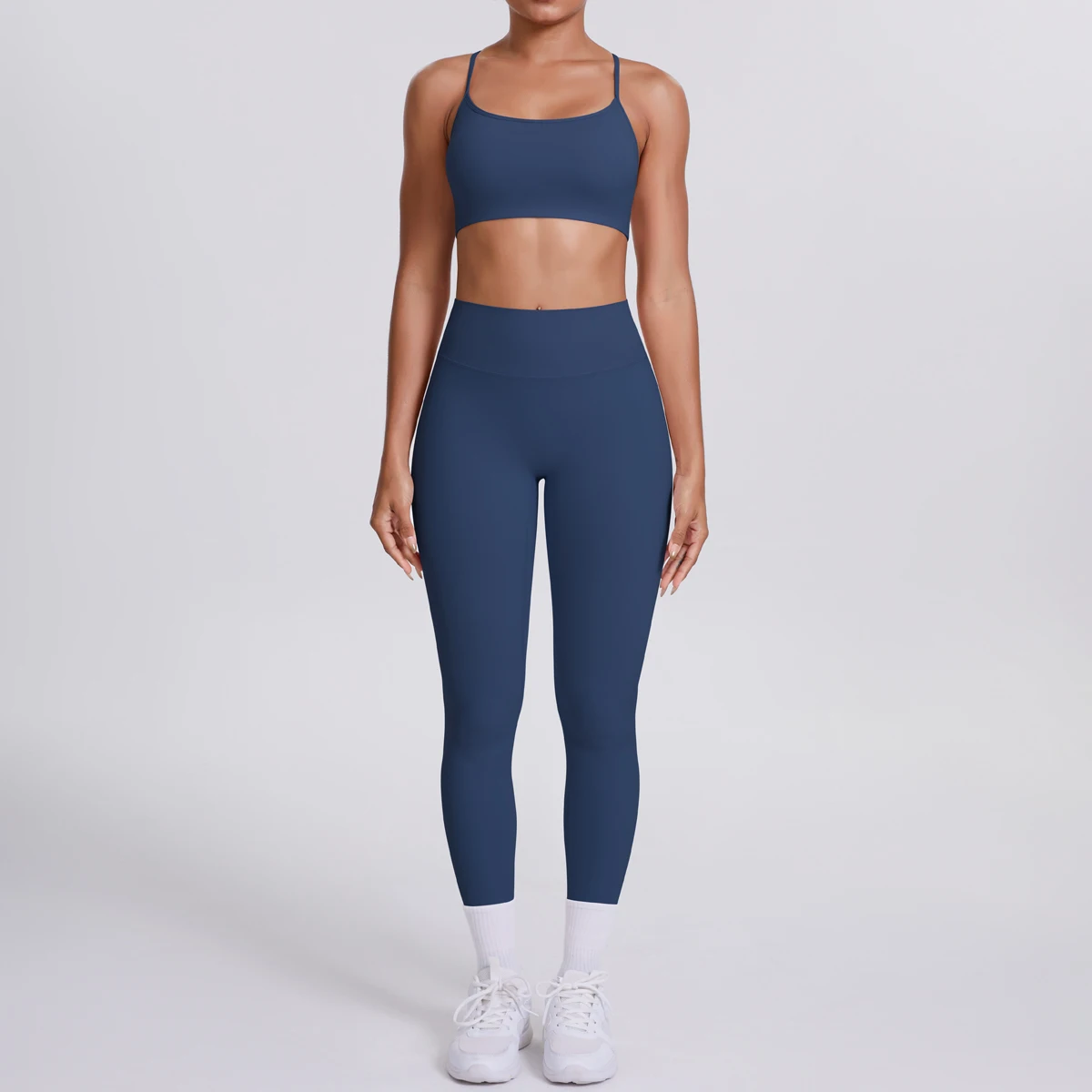 Yoga Suit Sports Set Gym Seamless High Impact Sports Bra Women's High Waist and Hips Tight Peach Buttocks Pants Womens Sportswea image 2